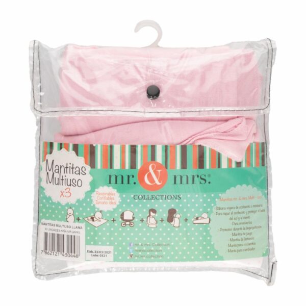Mantitas Multiuso Llana X 3 Unidades Nina MR. & MRS. 69 x 69