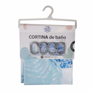 Cortina De Baño Estampada Celeste GMC 180 X 180 Cm