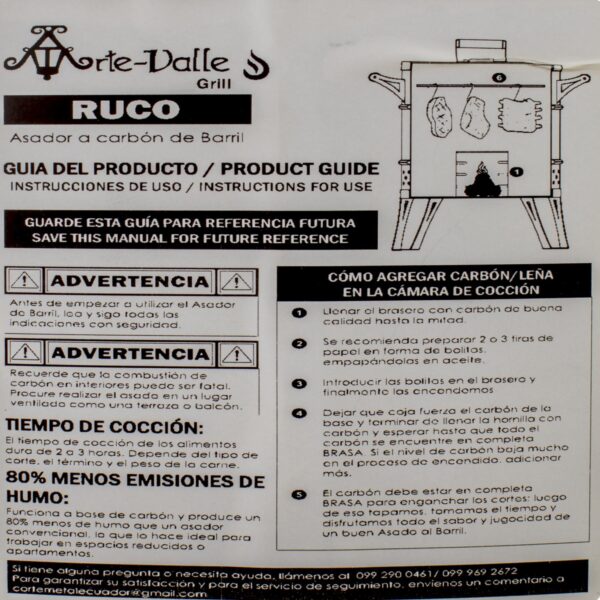 Barril Asador De Acero Inoxidable Pequeño ARTE VALLE AB007 - Imagen 3