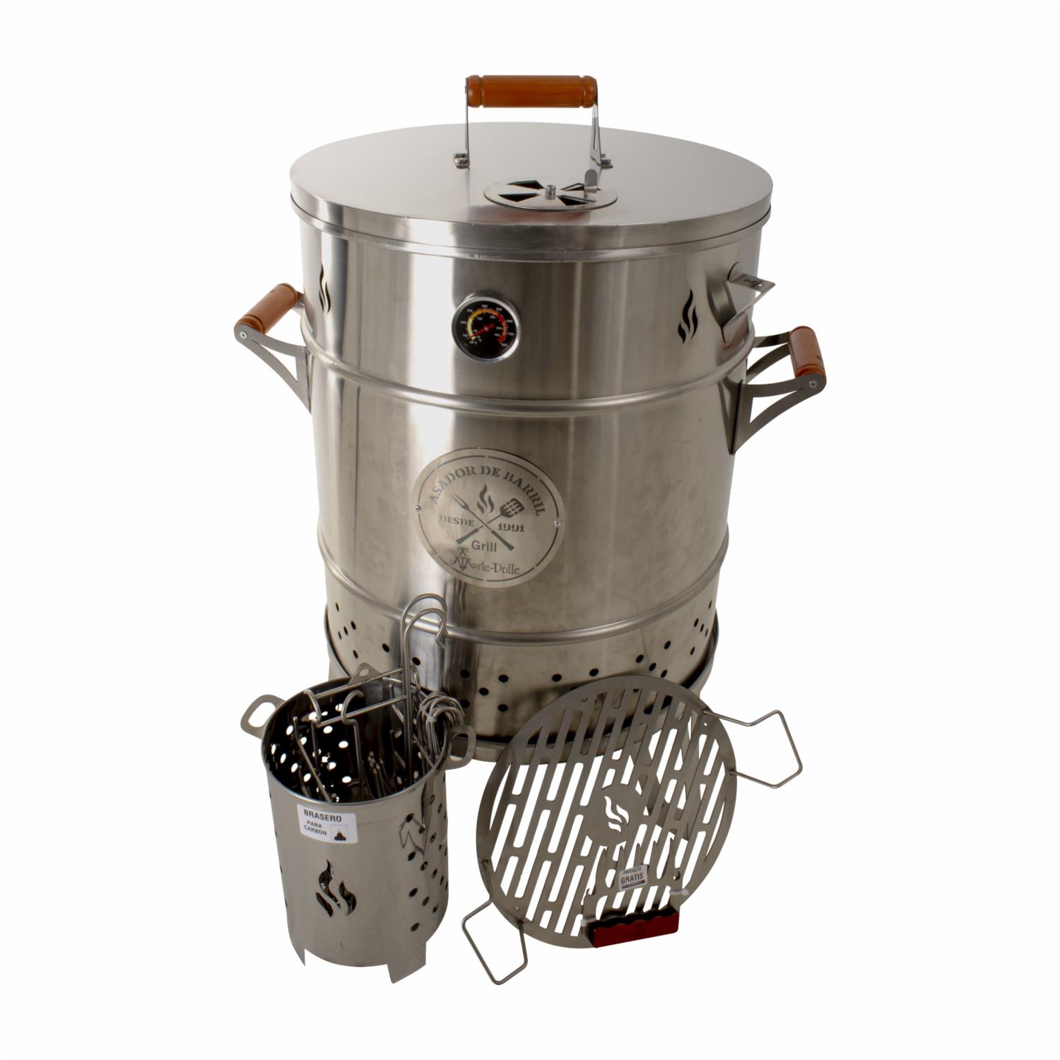 Barril Asador De Acero Inoxidable Mediano ARTE VALLE AB009 - Imagen 2
