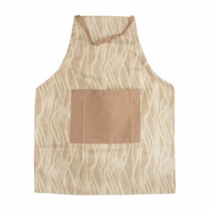 Delantal Para Cocina Diseño Ondas Habano Con Bolsillo Frontal