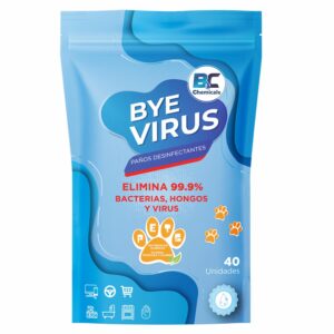 Paños Desinfectantes Para Superficies Pets Elimina Manchas Y Olores BYE VIRUS X 40 Uds