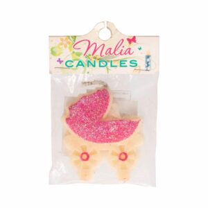 Vela Baby Shower Rosado MALIA CANDLES 13 X 9 Cm