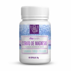 Citrato De Magnesio Para Cansancio Fatiga Músculos VITA HEALTH 60 Cásulas 24 G