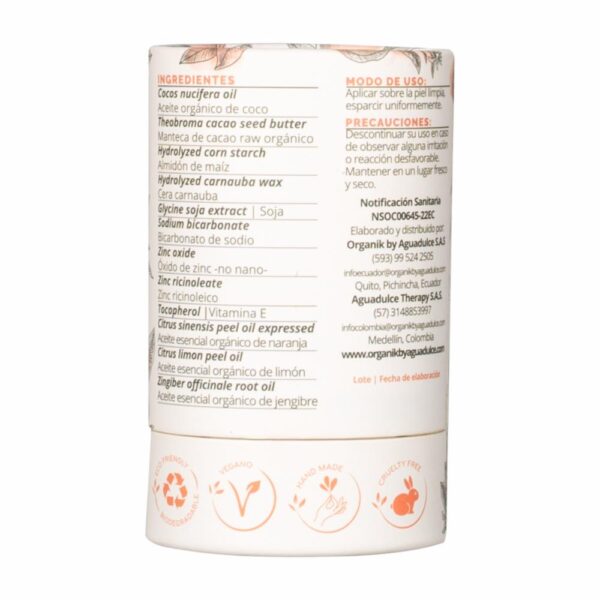 Desodorante En Barra Fragancia Frutal ORGANIK 50 G - Imagen 2