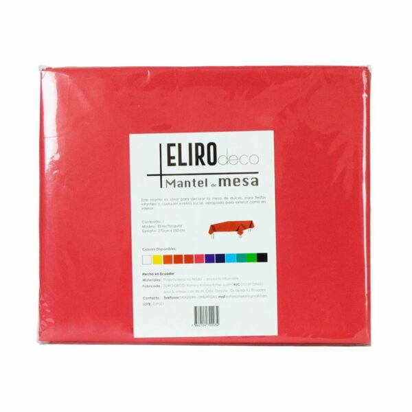 Mantel Cambrella Rojo ELIRODECO 270 X 150 Cm