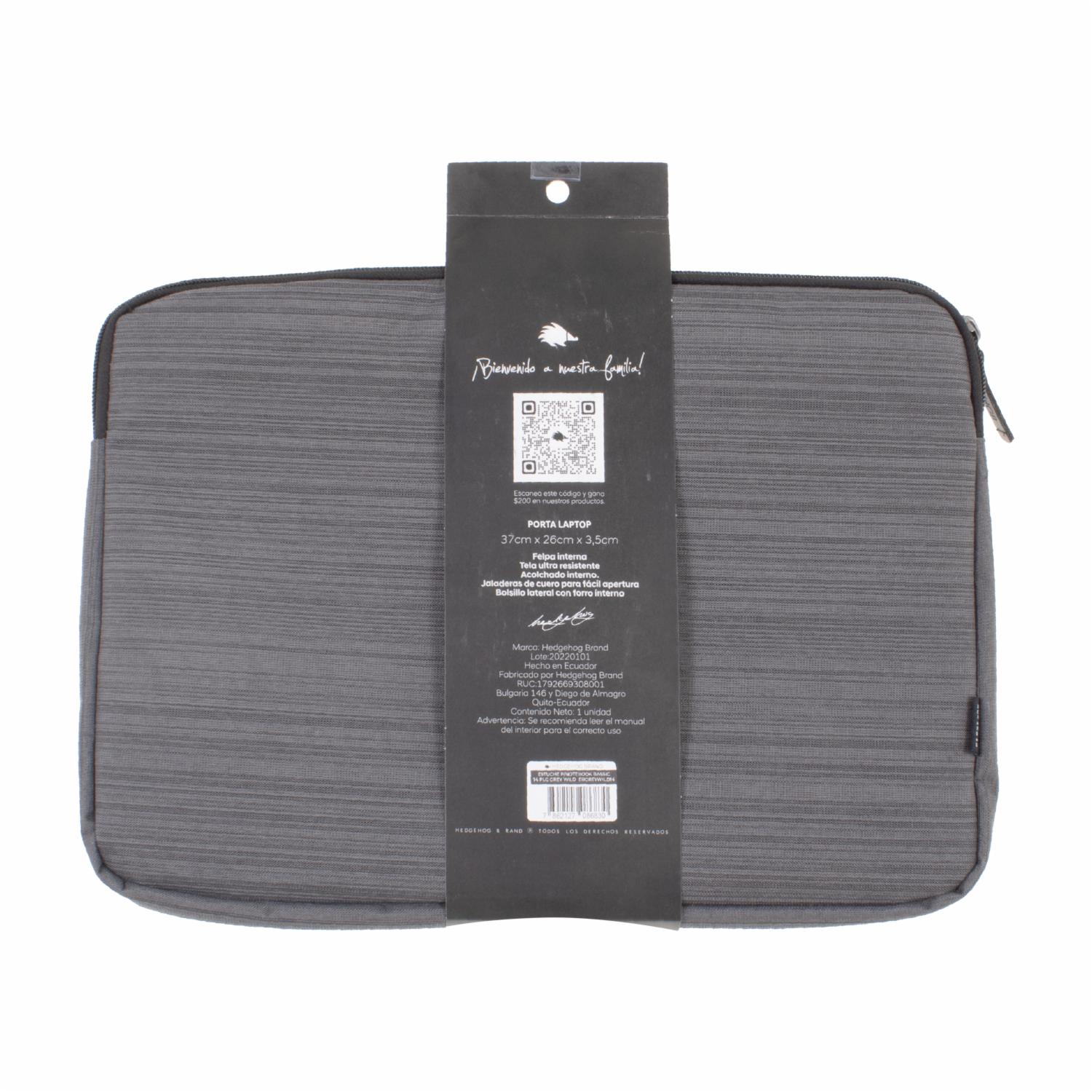 Estuche Para Notebook Gris HEDGEHOG BRAND 14" - Imagen 2