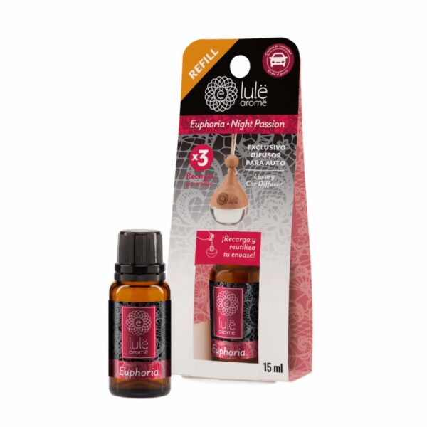 Difusor Ambiental Para Auto Recarga Fragancia Euphoria LULË AROMË 15 Ml - Imagen 2