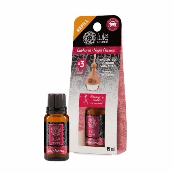 Difusor Ambiental Para Auto Recarga Fragancia Euphoria LULË AROMË 15 Ml - Imagen 2