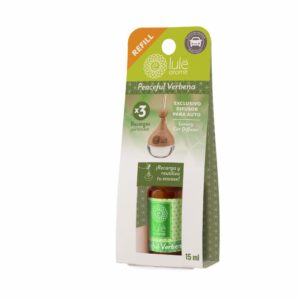 Difusor Ambiental Para Auto Recarga Fragancia Peaceful Verbena LULË AROMË 15 Ml