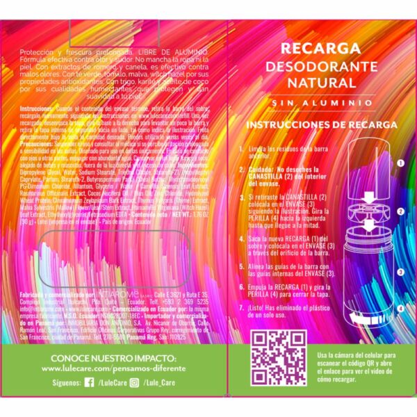 Desodorante Infantil En Barra Natural Sin Aluminio Nature´s Spirit Recarga LULË KIDS 50 G - Imagen 2