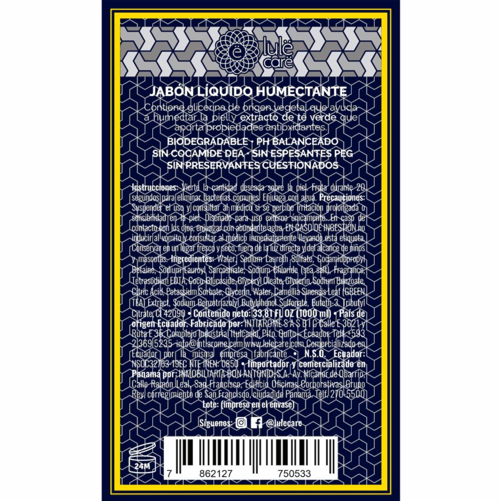 Jabón Líquido Humectante Fragancia Simply Fresh Refill LULË 1000 Ml - Imagen 2