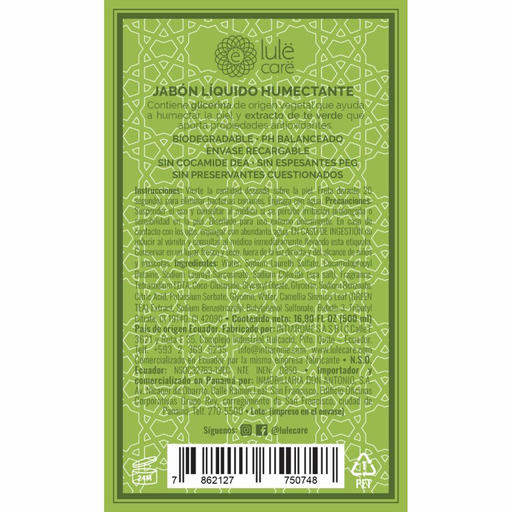 Jabón Líquido Humectante Fragancia Refreshing Verbena LULË 500 Ml - Imagen 3