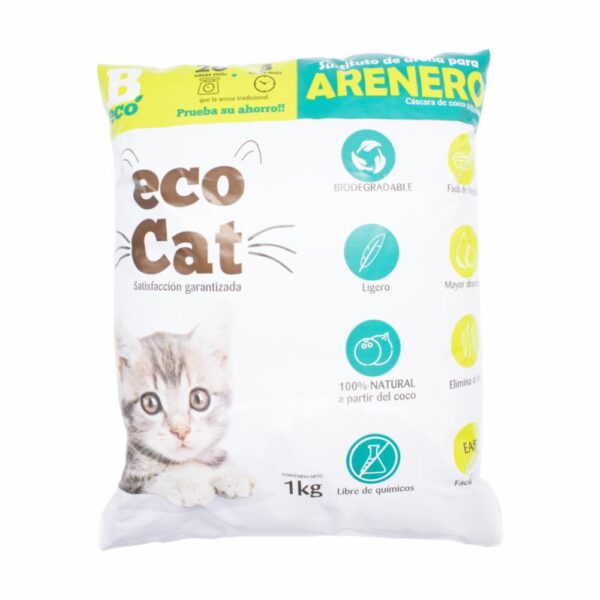 Arena Para Gatos De Coco ECOCAT 1 KG