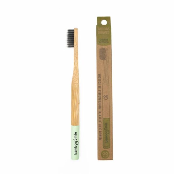 Cepillo Dental Biodegrable Carbón Activo BAMBOO SMILE 1 U - Imagen 2