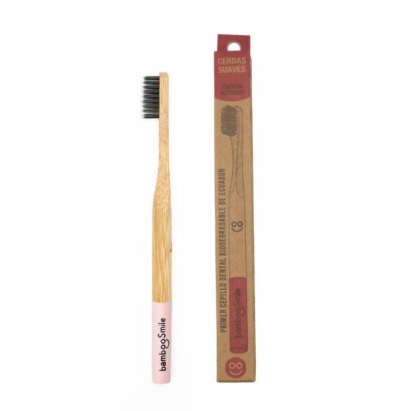 Cepillo Dental Biodegrable Carbón Activo BAMBOO SMILE 1 U - Imagen 2