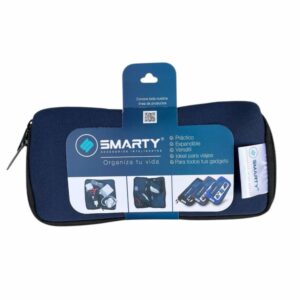 Estuche Organizador De Cables Gadgets Azul Marino SMART 11 X 22 Cm