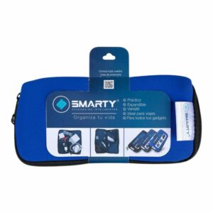 Estuche Organizador De Cables Gadgets Azul Eléctrico SMART 11 X 22 Cm
