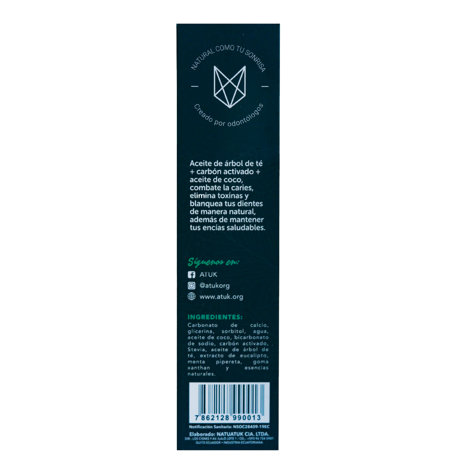 Pasta Dental Carbón Activado ATUK 110 G