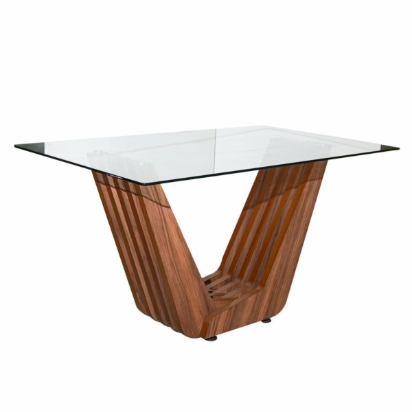 Mesa De Comedor Ana Encino 6 Puestos Marrón MUEBLES GALLARDO MDP - Imagen 2
