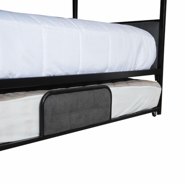 Litera Multifunción De Metal Negro Y Tela Gris MUEBLES GALLARDO 190 X 106 X 208 Cm - Imagen 5