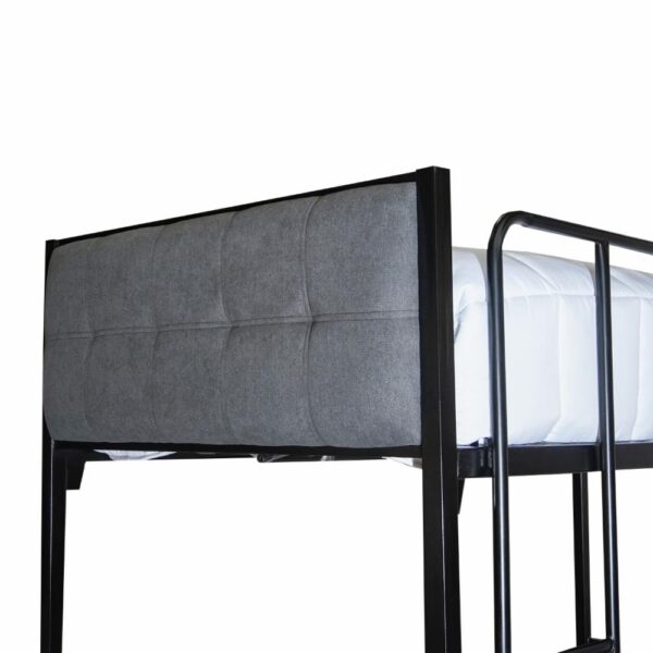 Litera Multifunción De Metal Negro Y Tela Gris MUEBLES GALLARDO 190 X 106 X 208 Cm - Imagen 6