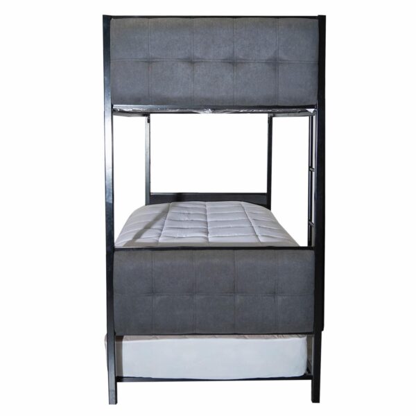 Litera Multifunción De Metal Negro Y Tela Gris MUEBLES GALLARDO 190 X 106 X 208 Cm - Imagen 8