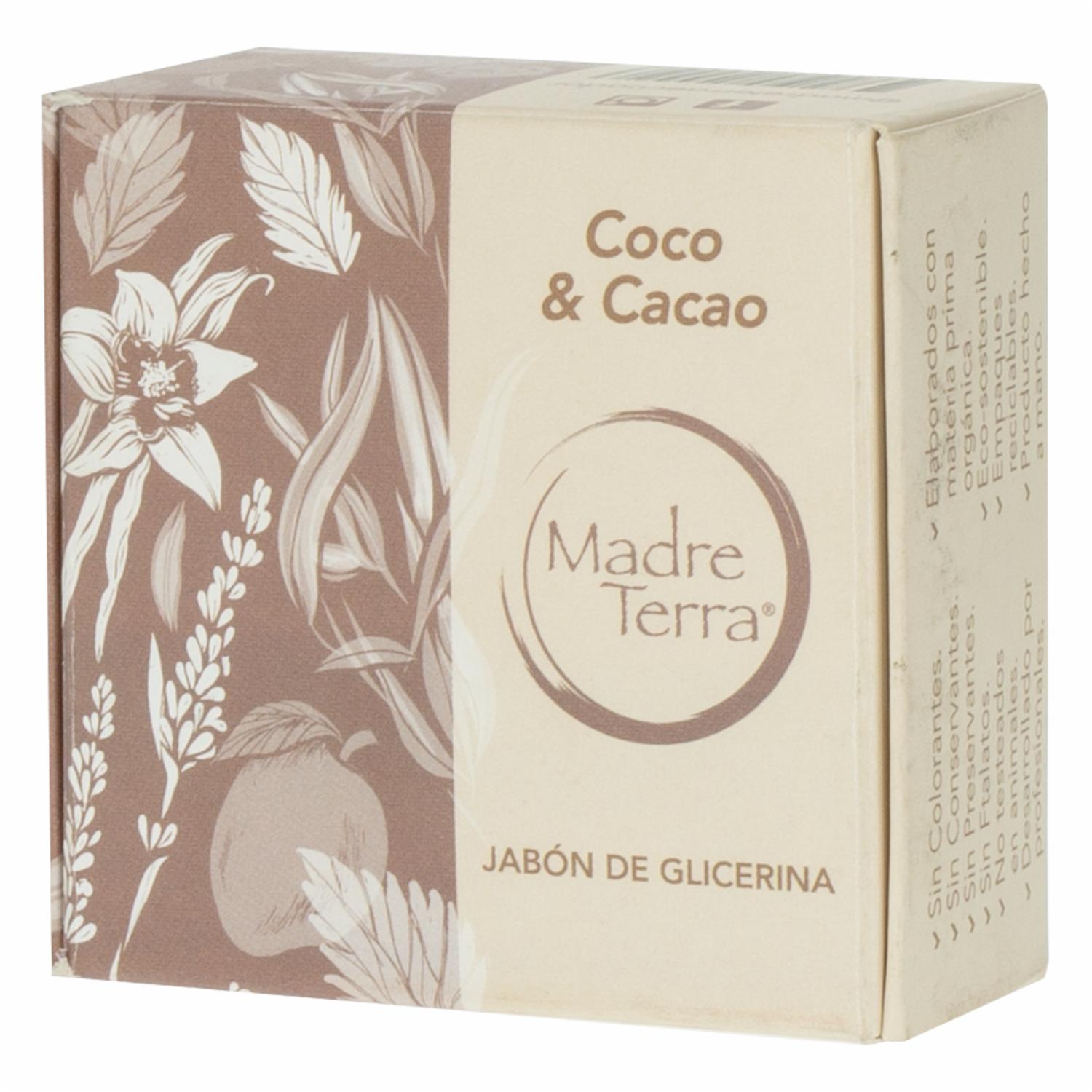 Jabón Facial Natural Glicerina Coco Con Cacao MADRE TERRA 100 G
