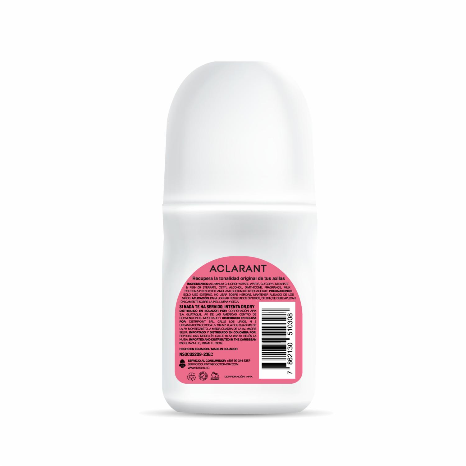 Desodorante Roll On Aclarante Para Mujer DR.DRY 50 Ml - Imagen 2