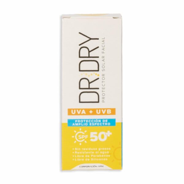 Protector Solar Para Rostro SPF 50 Para Todo Tipo De Piel DR. DRY 60 G - Imagen 4
