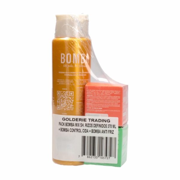 Pack Para Cabello Bomba Mix Shampoo Rizos Definidos+Bomba Control Caída+Bomba Anti Friz GOLDERIE 370 Ml - Imagen 2
