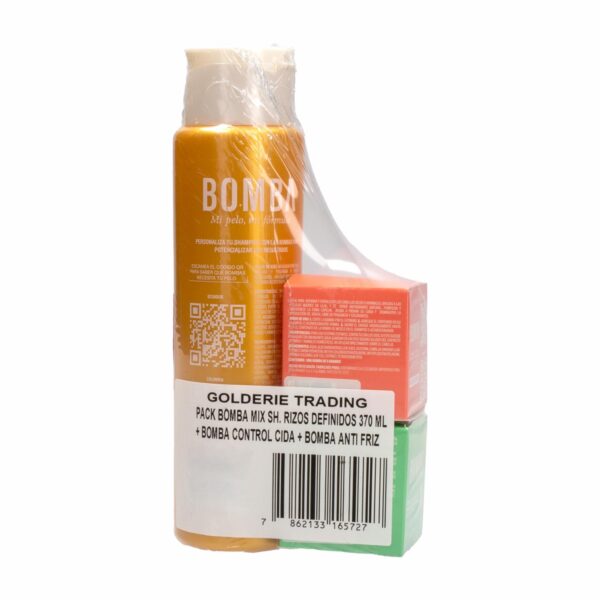 Pack Para Cabello Bomba Mix Shampoo Rizos Definidos+Bomba Control Caída+Bomba Anti Friz BOMBA 370 Ml - Imagen 2