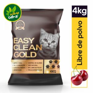 Arena Para Gatos Sanitaria Gold Aroma Cereza EASY CLEAN 4 Kg