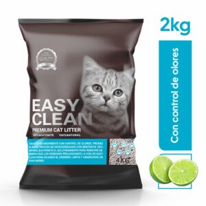 Arena Para Gatos Sanitaria Premium Aroma Limón EASY CLEAN 2 Kg
