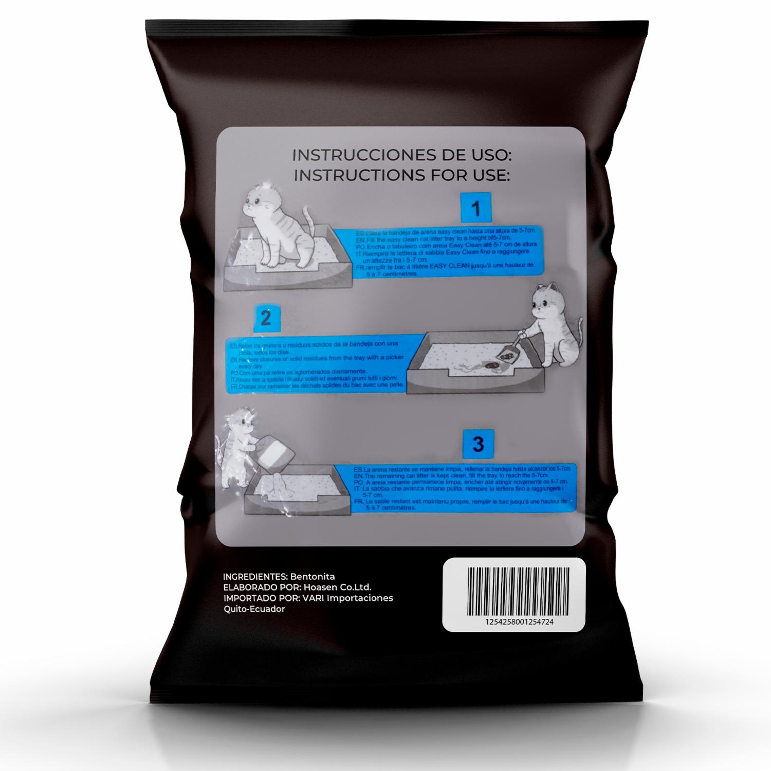 Arena Para Gatos Sanitaria Premium Aroma Limón EASY CLEAN 2 Kg