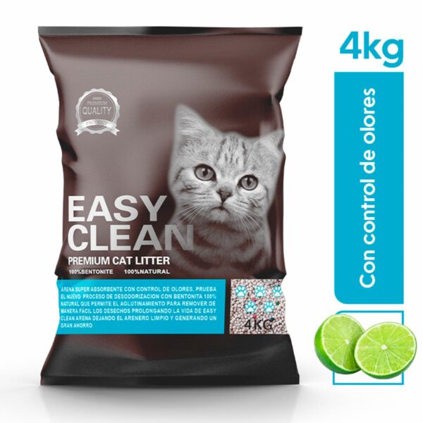 Arena Para Gatos Sanitaria Premium Aroma Limón EASY CLEAN 4 Kg