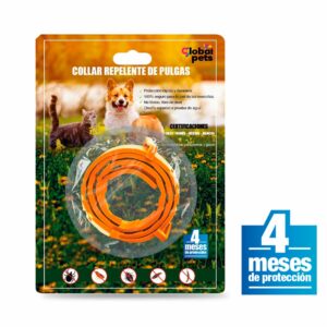 Collar Para Mascotas Repelente De Pulgas Duración 4M GLOBAL PETS 40 Cm