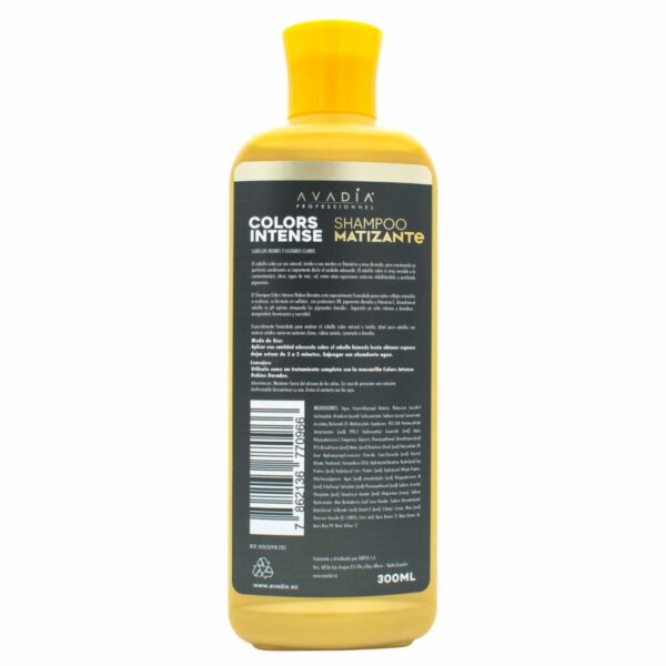 Shampoo Para Cabello Color Intense Professionel Rubios Intensos AVADIA 300 Ml - Imagen 2