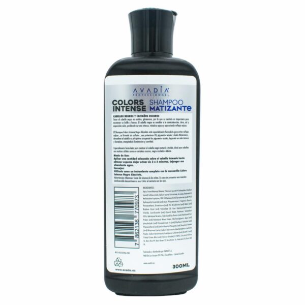 Shampoo Para Cabello Color Intense Professionel Negro Absoluto AVADIA 300 Ml - Imagen 2