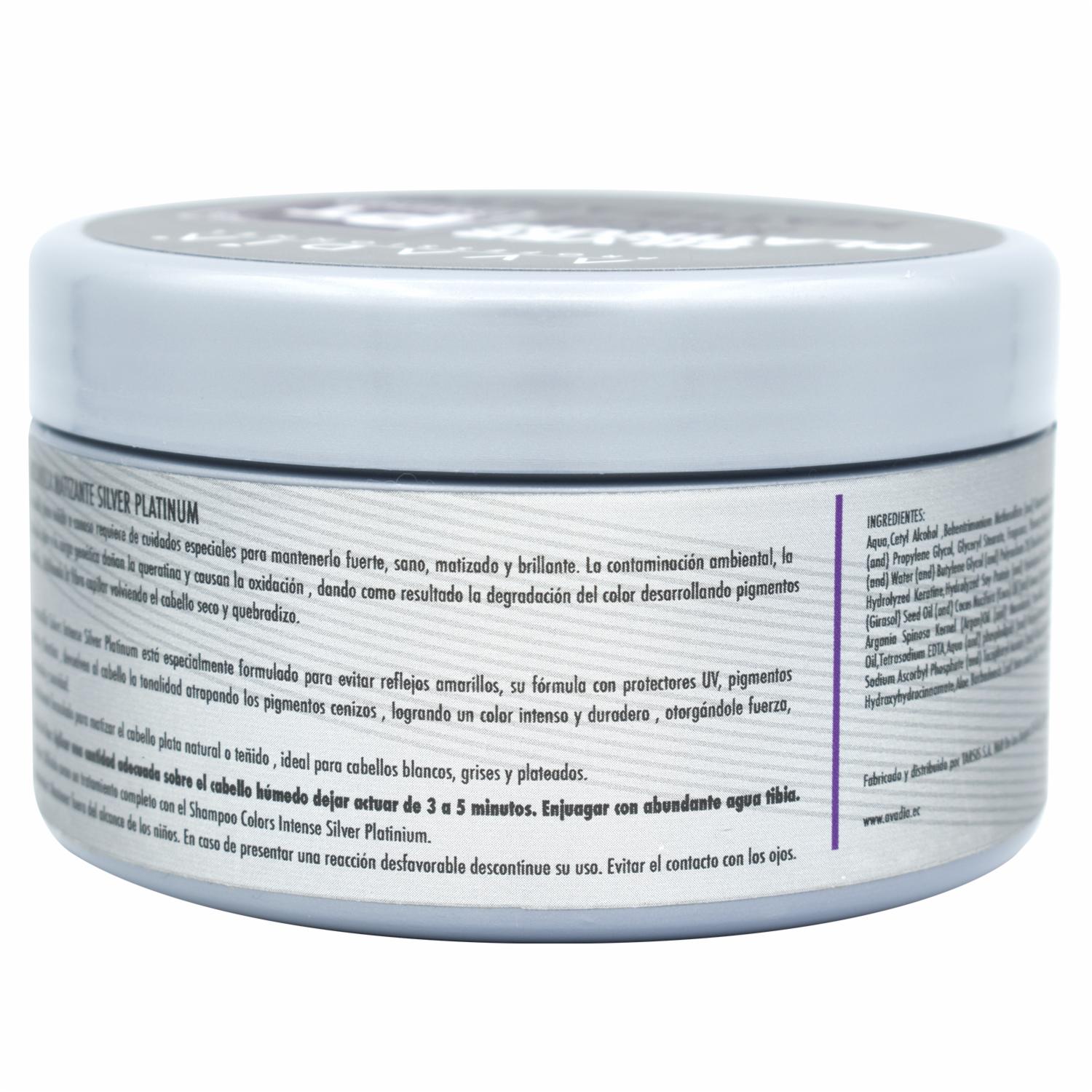 Mascarilla Capilar Matizante Blancos Platinum AVADÍA 250 Ml - Imagen 2