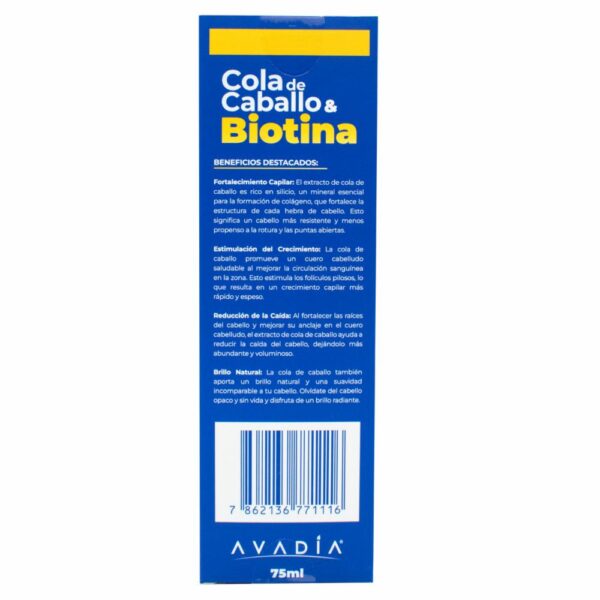 Tónico Capilar Tónico Capilar Cola De Caballo & Biotina Crecimiento Acelerado AVADIA 75 Ml - Imagen 2