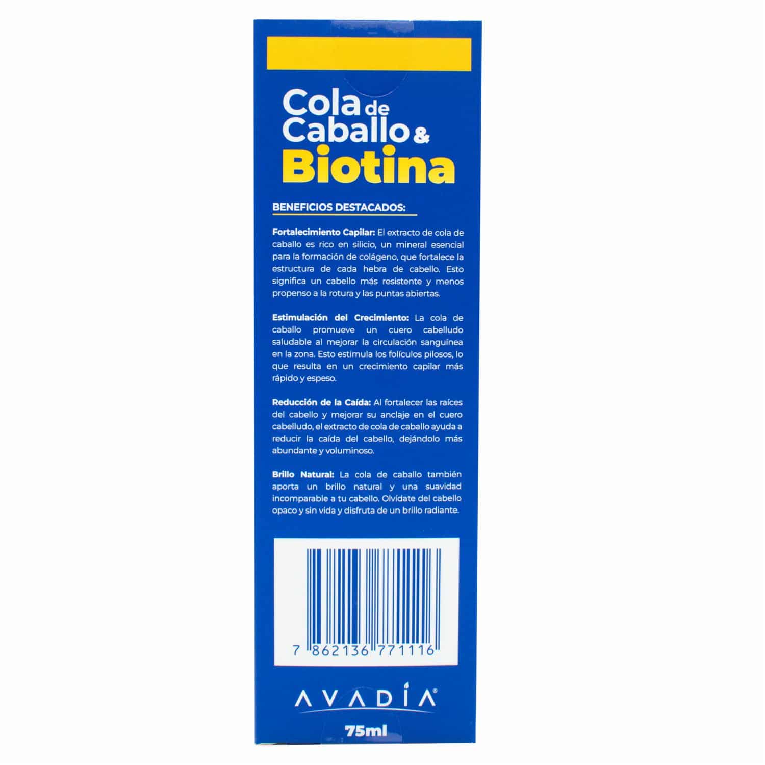 Tónico Capilar Tónico Capilar Cola De Caballo & Biotina Crecimiento Acelerado AVADÍA 75 Ml - Imagen 2