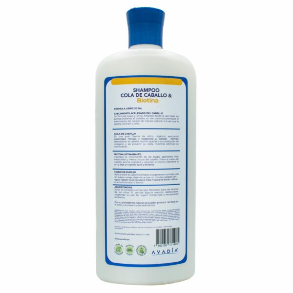 Shampoo Para Cabello Cola De Caballo & Biotina Crecimiento Acelerado AVADÍA 800 Ml - Imagen 2
