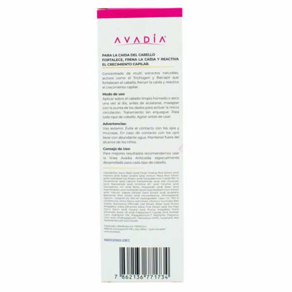Loción Capilar Tónico Capilar Ortiga Plus Mujer  Leche De Almendras, Seda Y Keratina AVADIA 75 Ml - Imagen 2
