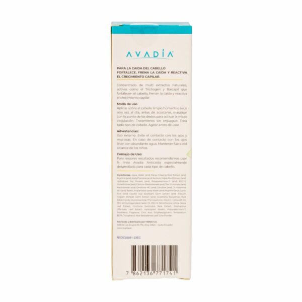 Loción Capilar Tónico Capilar Ortiga Plus Anticaída Fortificante Con Trichogen, Ortiga, Quinina Y Ginseng AVADIA 75 Ml - Imagen 3