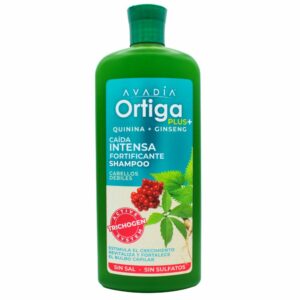 Shampoo Para Cabello Ortiga Plus Anticaída Fortificante Trichogen, Ortiga, Quinina Y Ginseng AVADIA 800 Ml