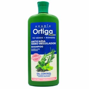 Shampoo Para Cabello Ortiga Plus Anticaída Seboregulador Trichogen, Ortiga, Te Verde Y Romero AVADIA 800 Ml
