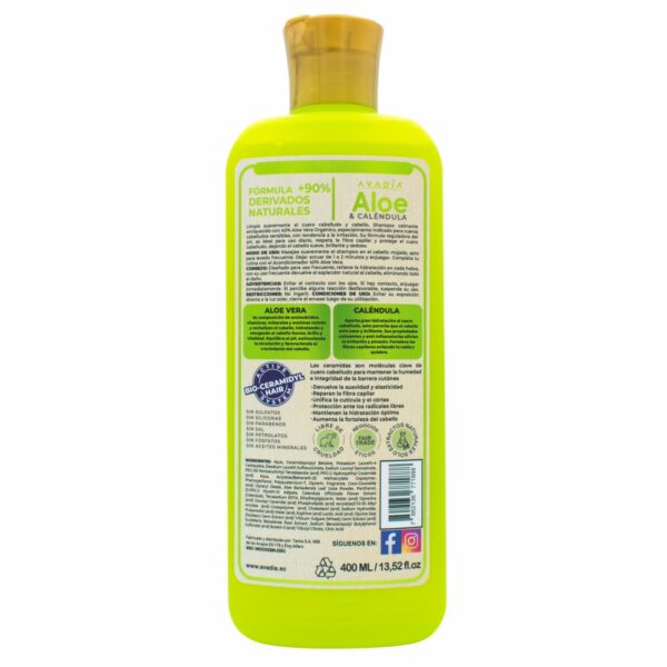 Shampoo Para Cabello Ortiga Plus Anticaída Biosensitive 40% Aloe Y Caléndula AVADÍA 400 Ml - Imagen 2