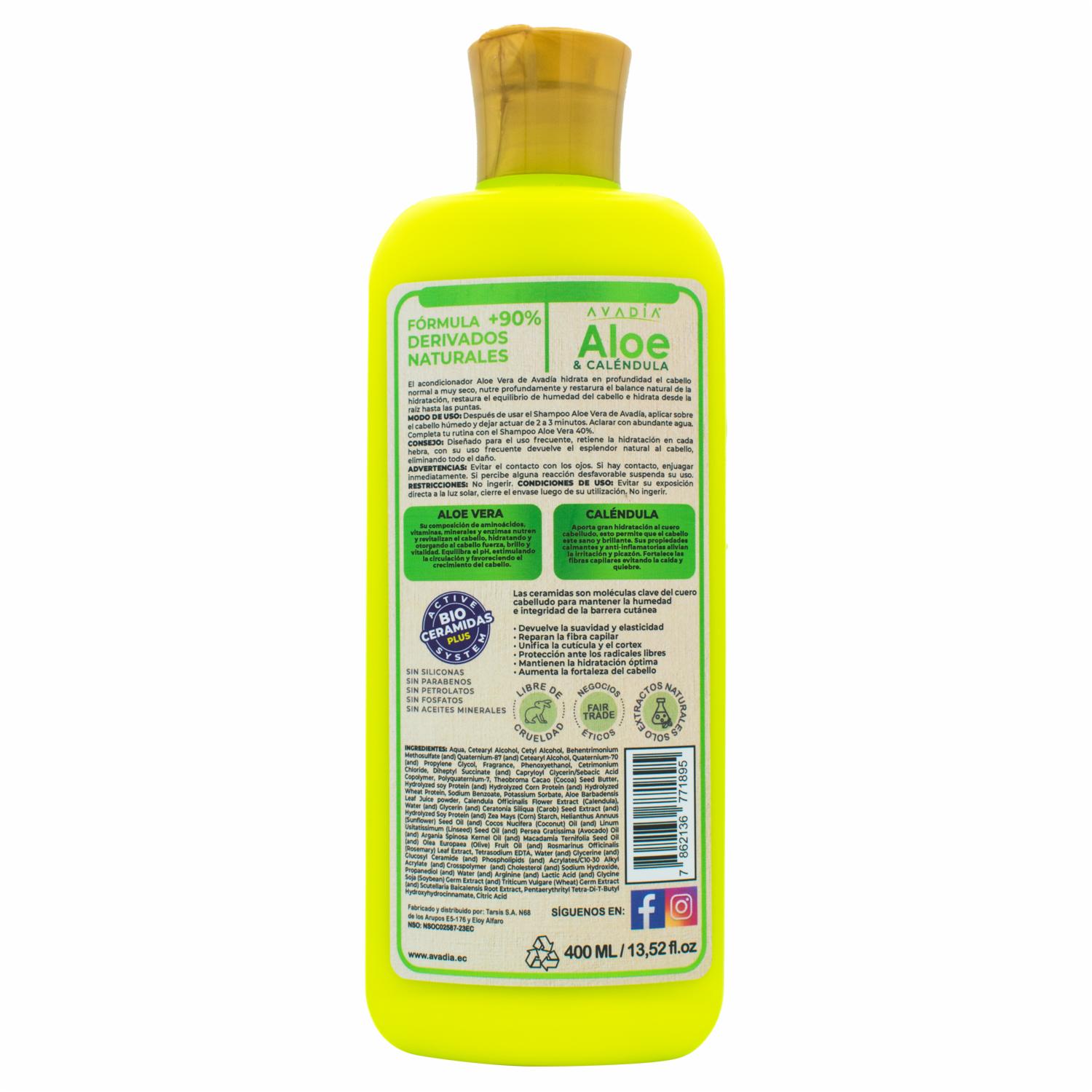 Acondicionador De Cabello Ortiga Plus Anticaída Biosensitive 40% Aloe Y Caléndula AVADÍA 400 Ml