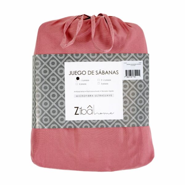 Juego De Sábanas De Microfibra Rosado ZIBA HOME 1 1/2 Plazas